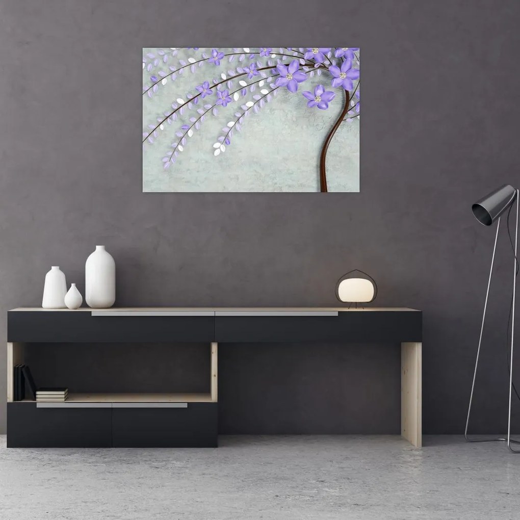 Tablou - ploaie violetă (90x60 cm)