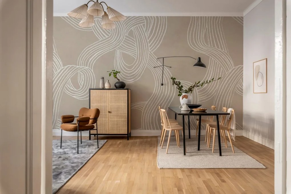 Fototapet, Stripes Repeatable, Beige, Rebel Walls
