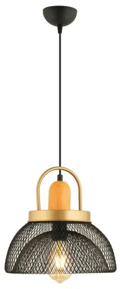 Lustră pe cablu MONZA 1xE27/40W/230V Ø 29 cm negru/auriu