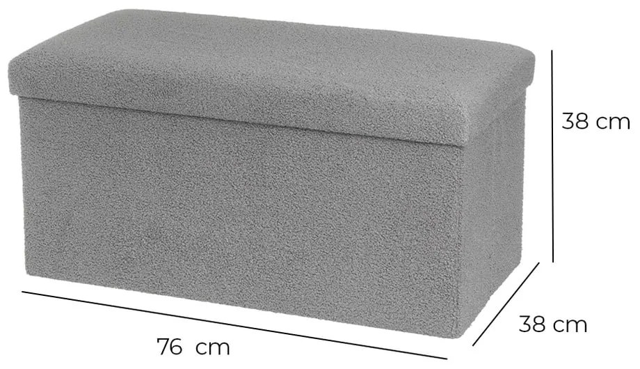 Taburet gri cu tapițerie din țesătură bouclé Folding – Casa Selección