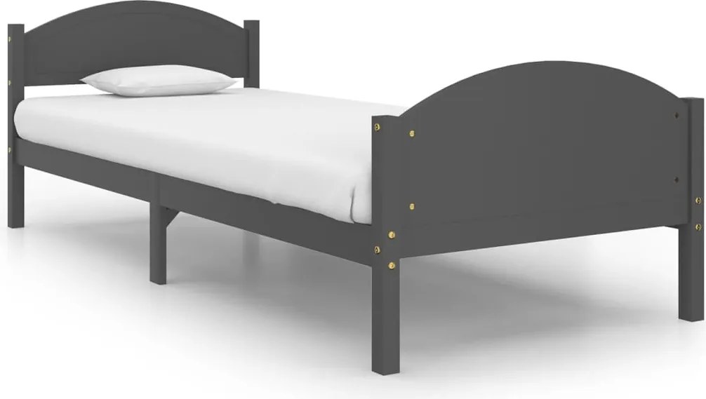 vidaXL Cadru de pat, gri închis, 100x200 cm, lemn masiv de pin