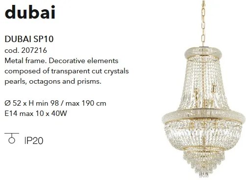 Candelabru elegant design clasic DUBAI SP10 OTTONE 207216