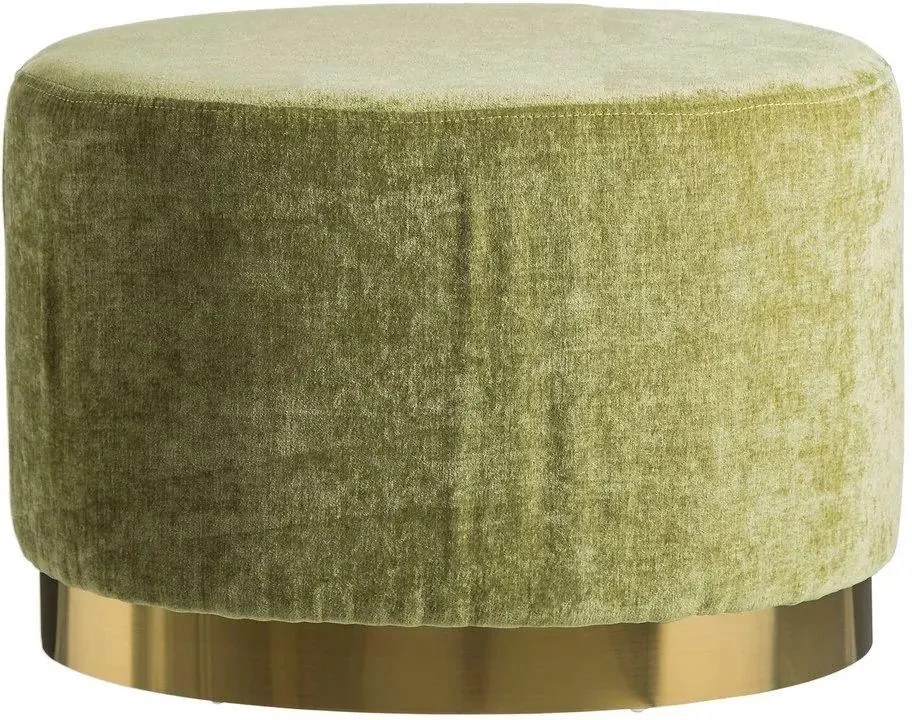 Puf VELVET cu Detaliu Auriu - Catifea Verde Lungime (60 cm) x Latime (40 cm) x Inaltime (40 cm)