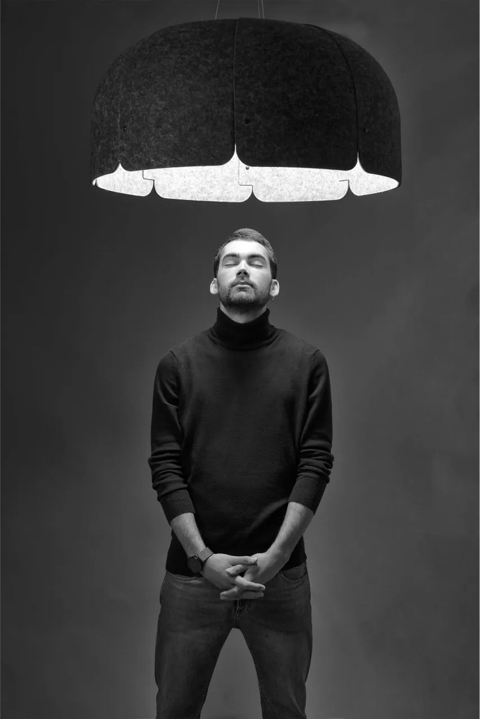 Lustra LED moderna design eco Ø80cm MUTE 3000K gri inchis / gri