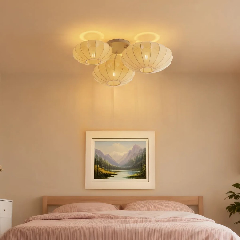 Plafonieră Japandi bej cu 3 lumini - Multi Bida