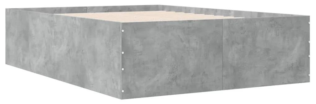 3280954 vidaXL Cadru de pat, gri beton, 120x190 cm, lemn prelucrat