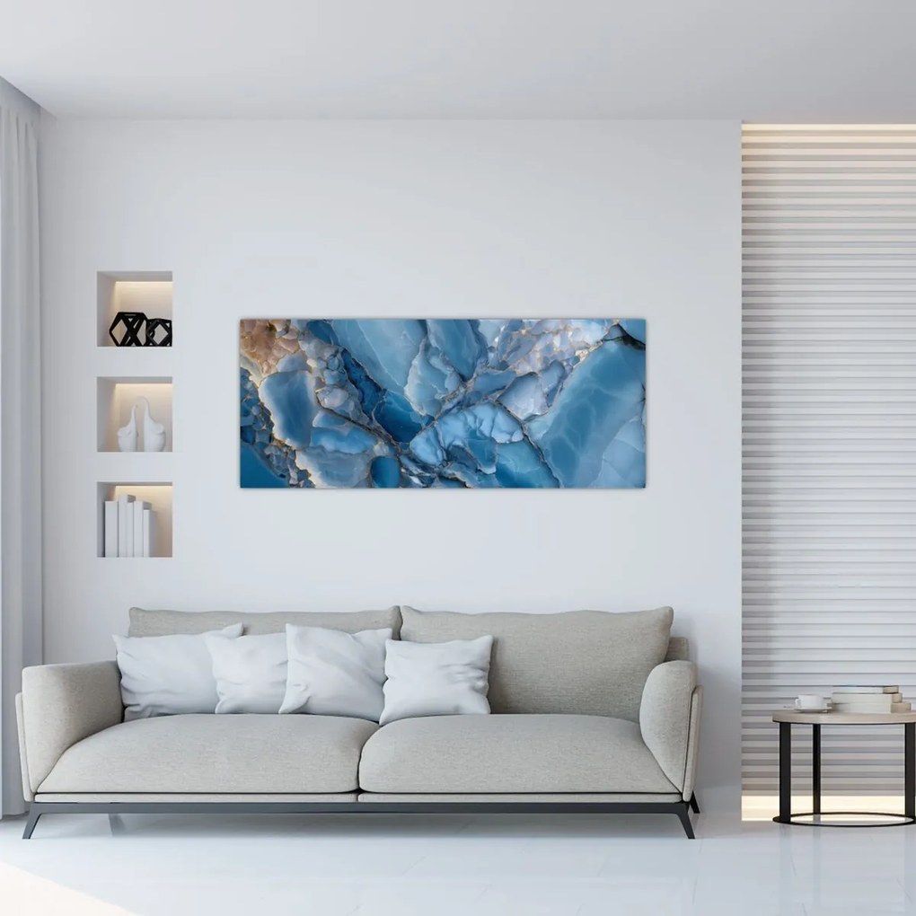 Tablou - Marmură albastră fragmentată (120x50 cm)