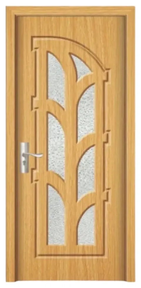 Usa Interior din MDF Novo Doors ND308, Cadru din Lemn Masiv, Geam Sablat, KIT COMPLET, Toc , Manere si balamale incluse (Culoare: Alb, Toc: Fix,