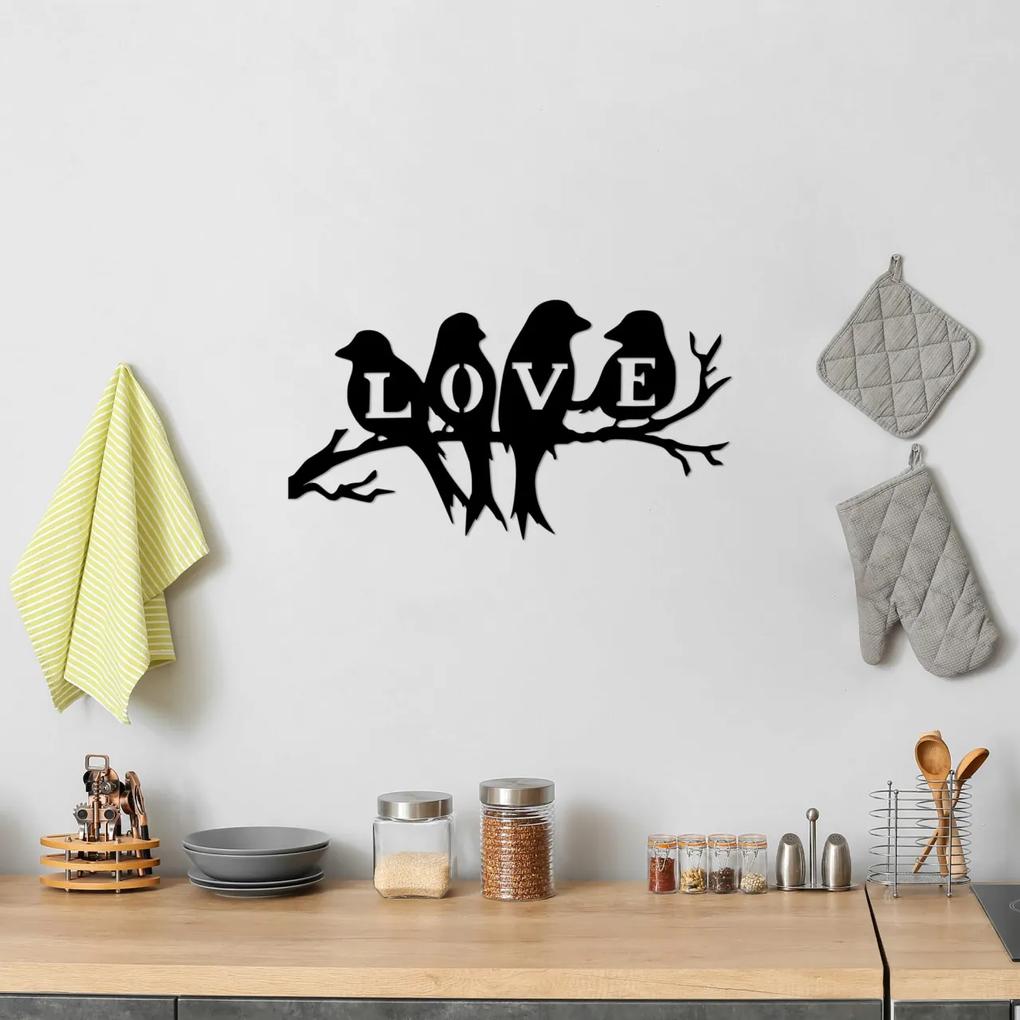 Accesoriu decorativ de perete metalic Birds Love - 522