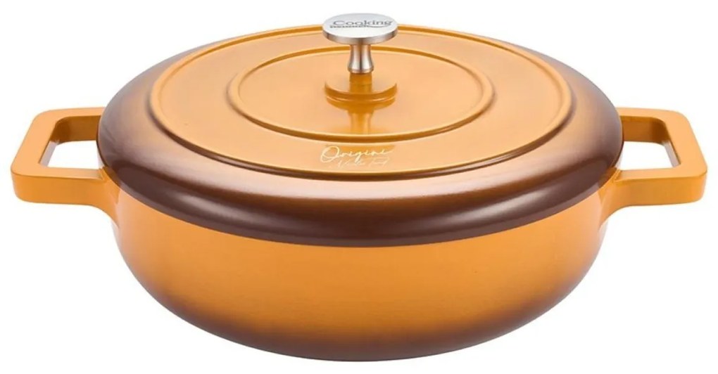 Cratiță din aluminiu turnat cu capac 26x8 cm, 3.4L – Cooking by Heinner, Colecția Origini HR-BJK-CR26, strat antiaderent, eficiență termică