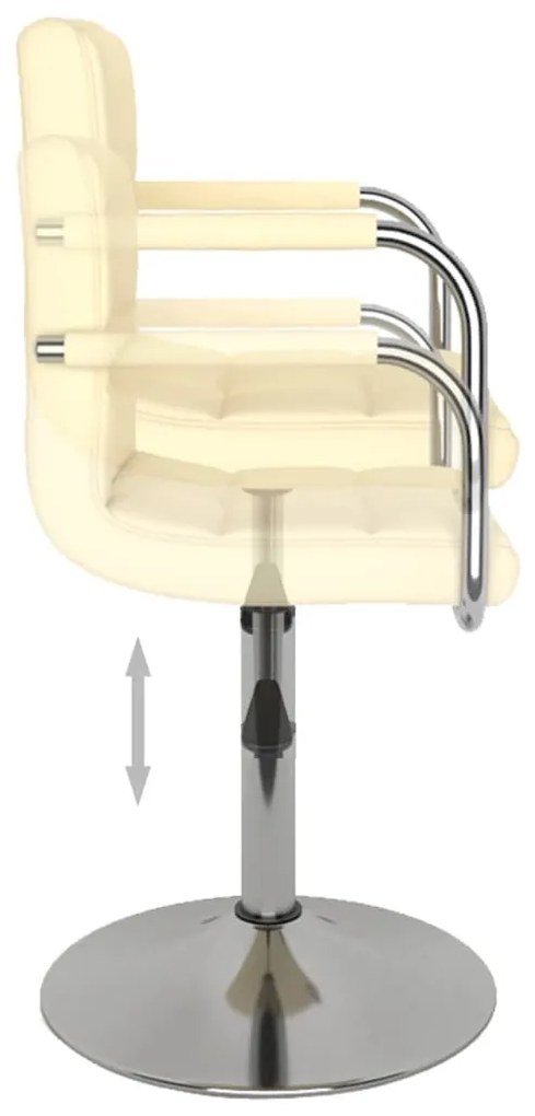 Scaune de masa pivotante, 2 buc., crem, piele artificiala 2, Crem