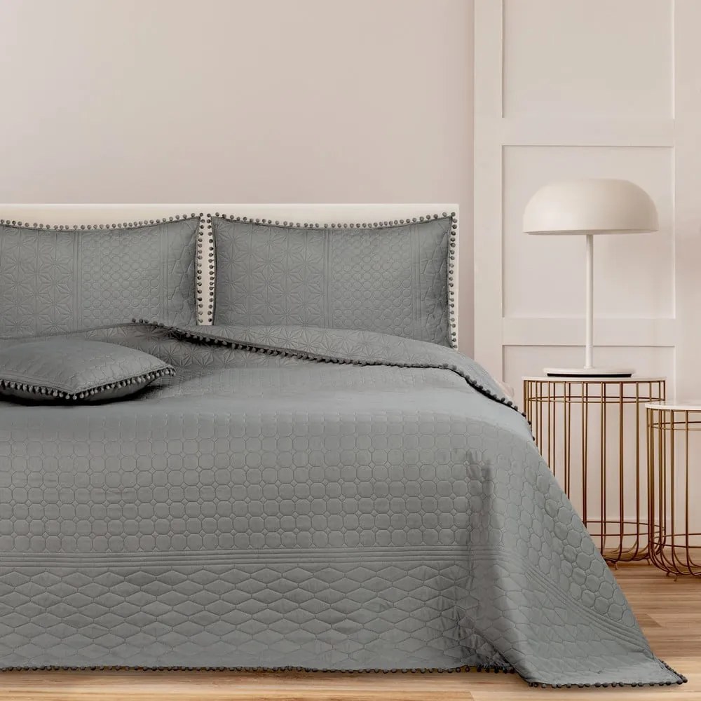 Cuvertură pentru pat AmeliaHome Meadore, 200 x 220 cm, gri