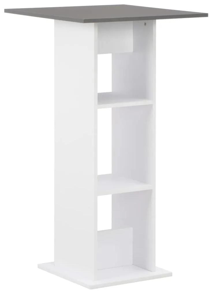 280210 vidaXL Masă de bar, alb și gri antracit, 60 x 60 x 110 cm