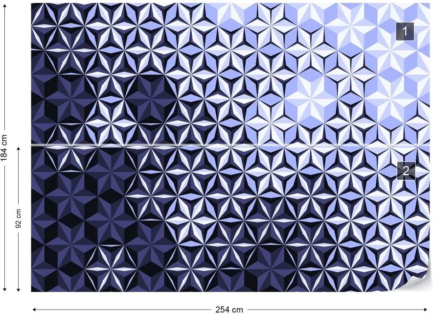 GLIX Fototapet - Modern 3D Purple Pattern Vliesová tapeta  - 254x184 cm