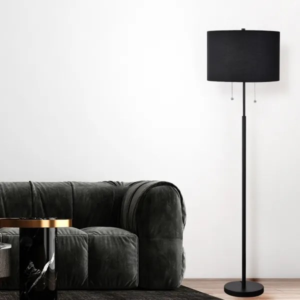 Lampă de podea FOGO 2xE27/15W/230V negru