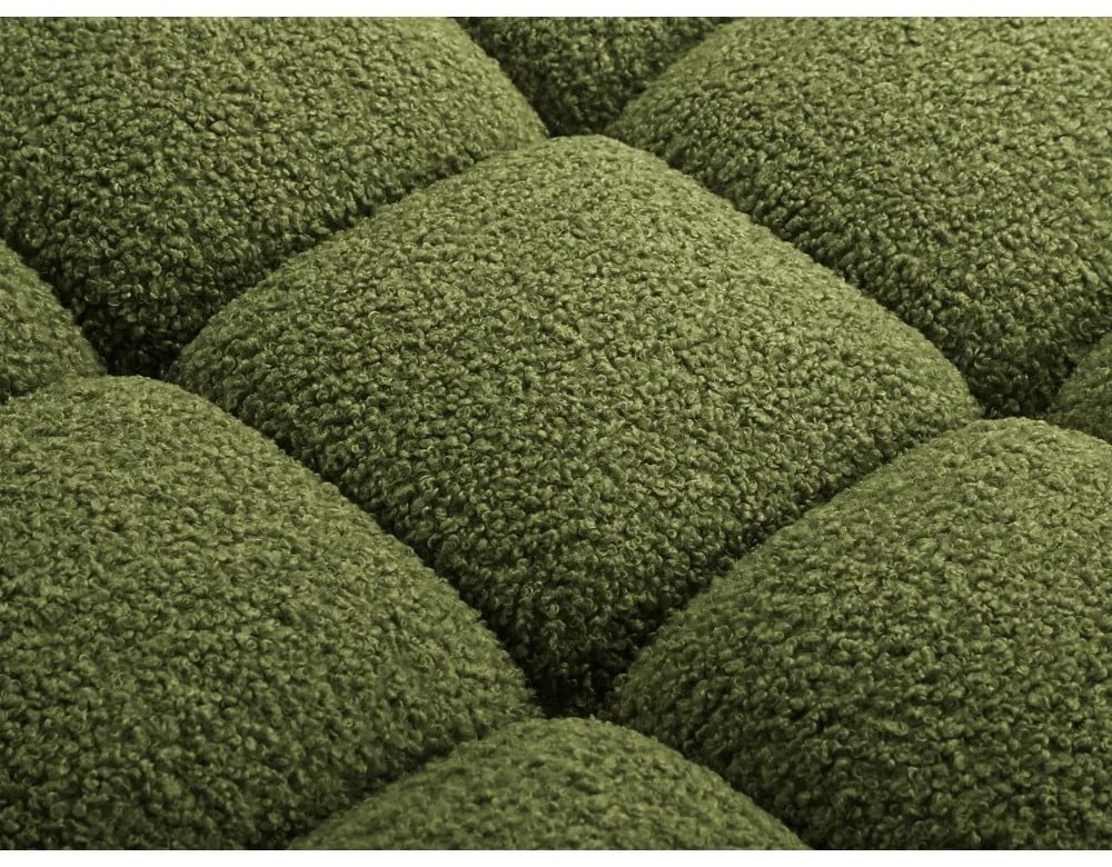 Taburet modular verde cu tapițerie din țesătură bouclé Bellis – Micadoni Home