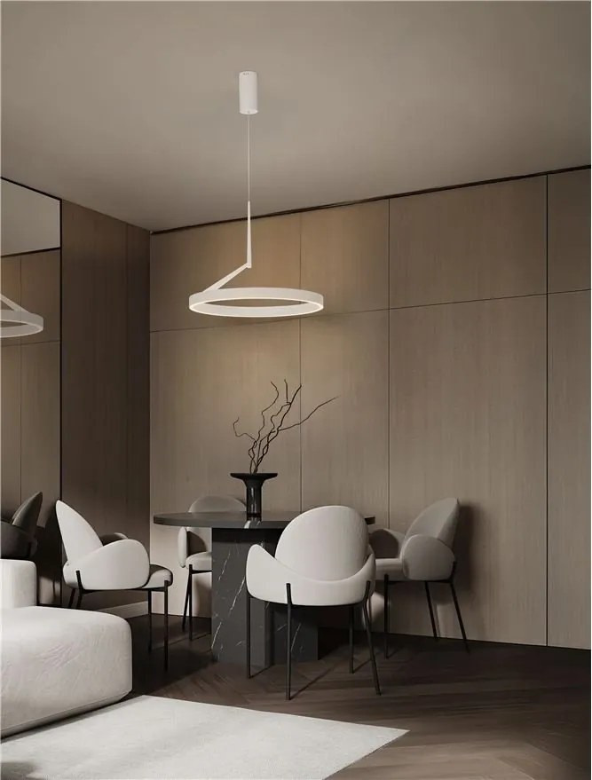 Lustra circulara aluminiu alb LED CCT ADALIZ 60cm