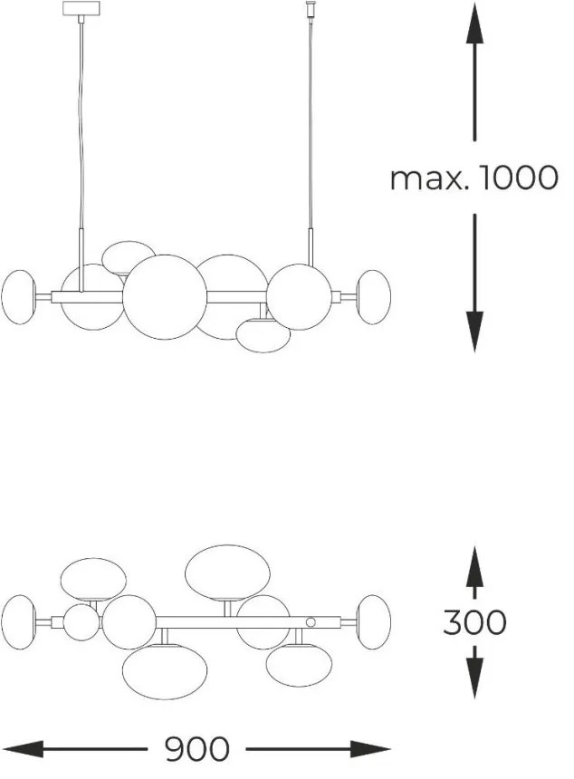 Lustra moderna cu 8 surse de lumina Omi auriu