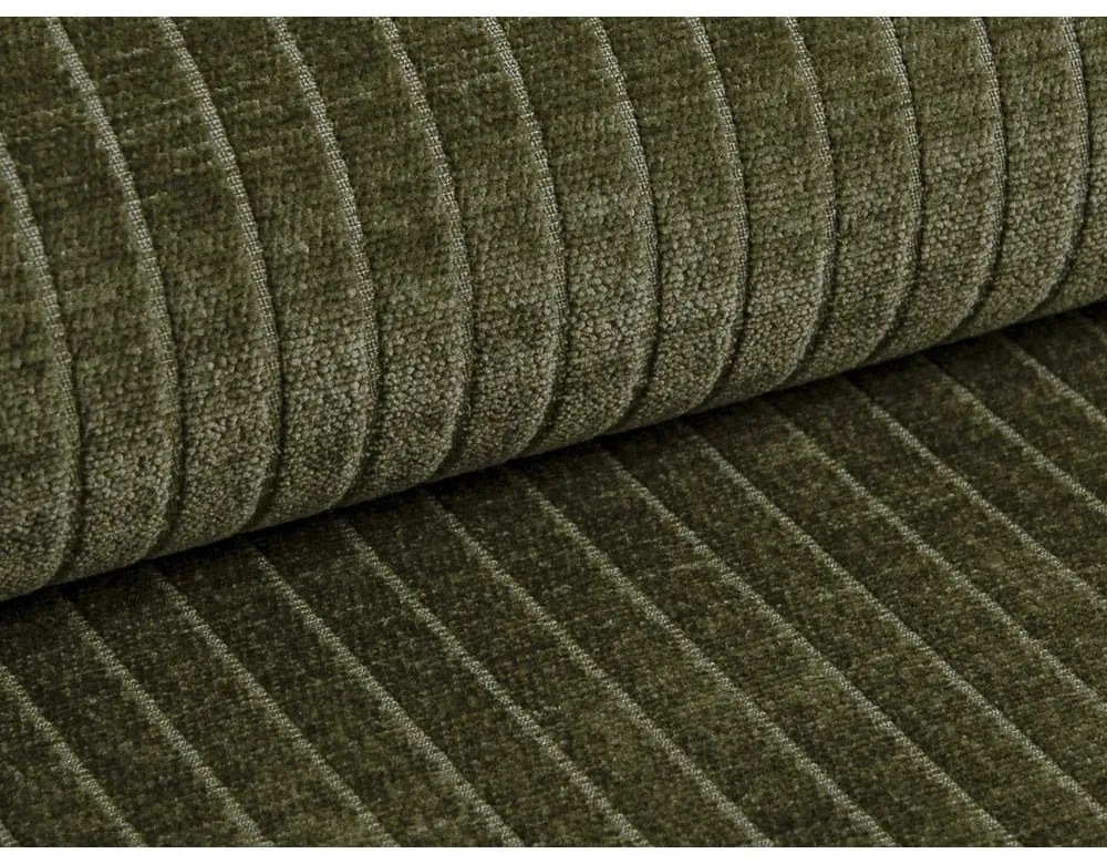 Canapea verde cu tapițerie din catifea reiată 224 cm Bergamo – Cosmopolitan Design