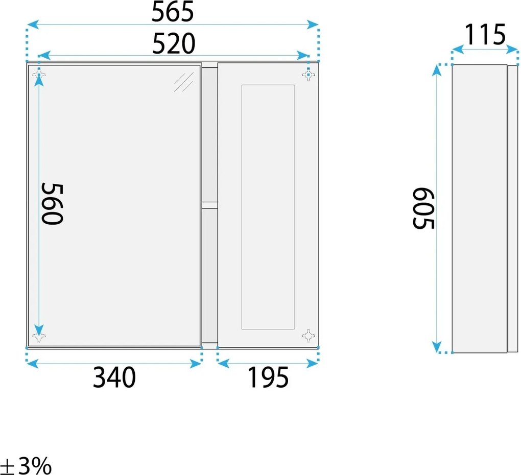 Set mobilier de baie cu lavoar Monti 60cm Grey