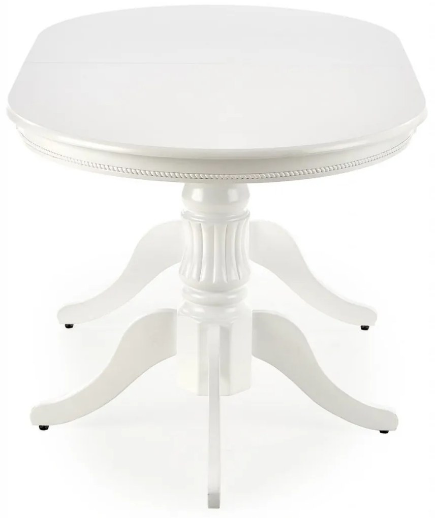Set masa extensibila Joseph L150-190 cm + 4 scaune Barock gri/alb