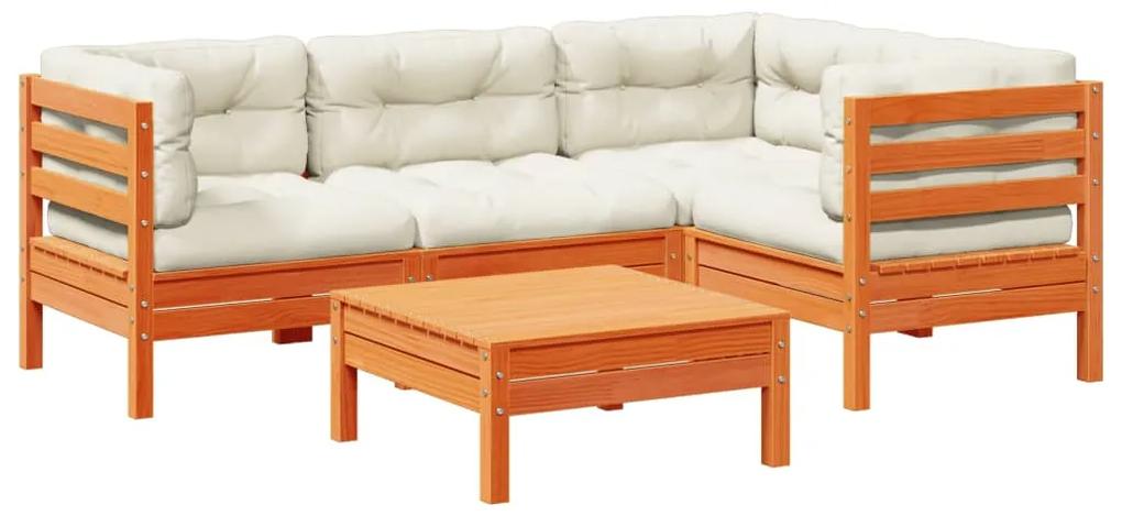 3299427 vidaXL Set mobilier de grădină cu perne, 5 piese, lemn masiv de pin