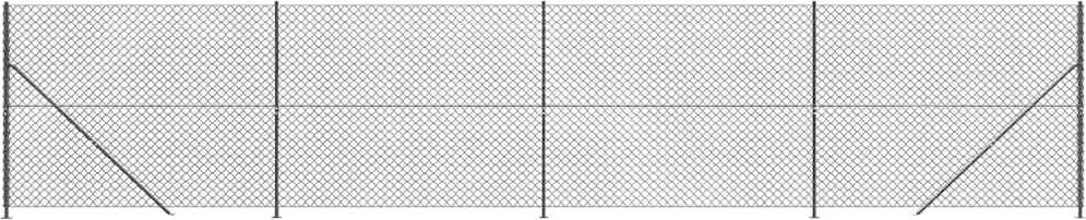 vidaXL Gard plasă de sârmă cu bordură, antracit, 1,8x10 m