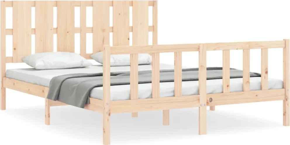 vidaXL Cadru de pat fără saltea, 160x200 cm, lemn masiv pin