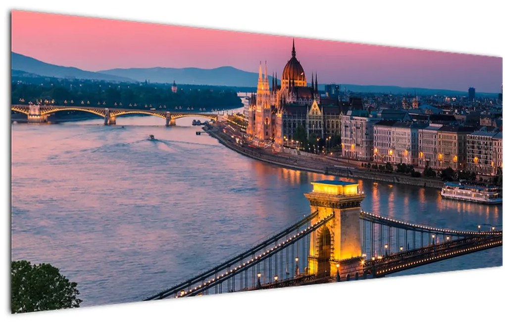 Tablou - Panorama orașului Budapesta, Ungaria (120x50 cm)