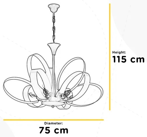 Lustră pe lanț ONLI SERENA 9xE14/6W/230V gri