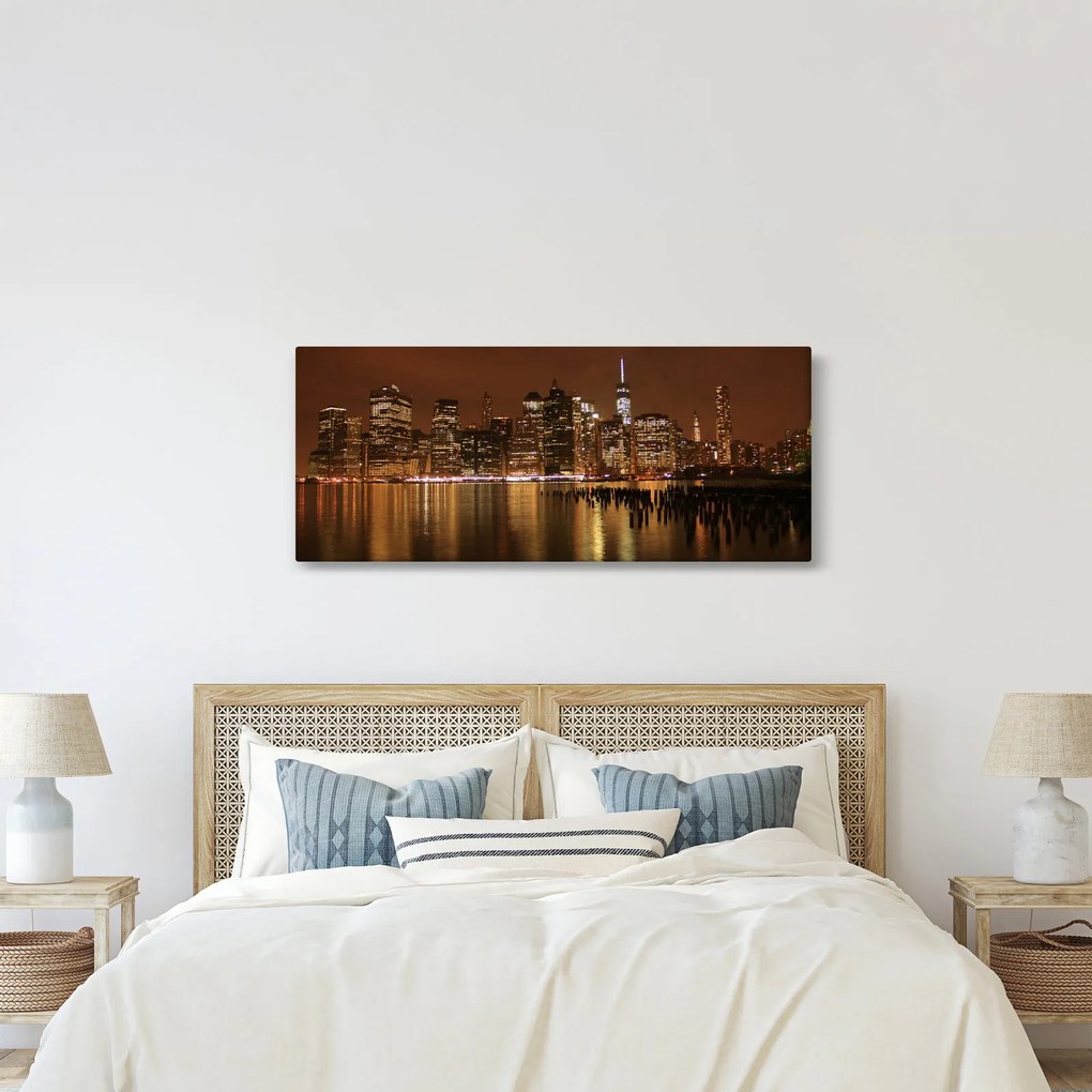 Tablou orașului nocturn (120x50 cm)