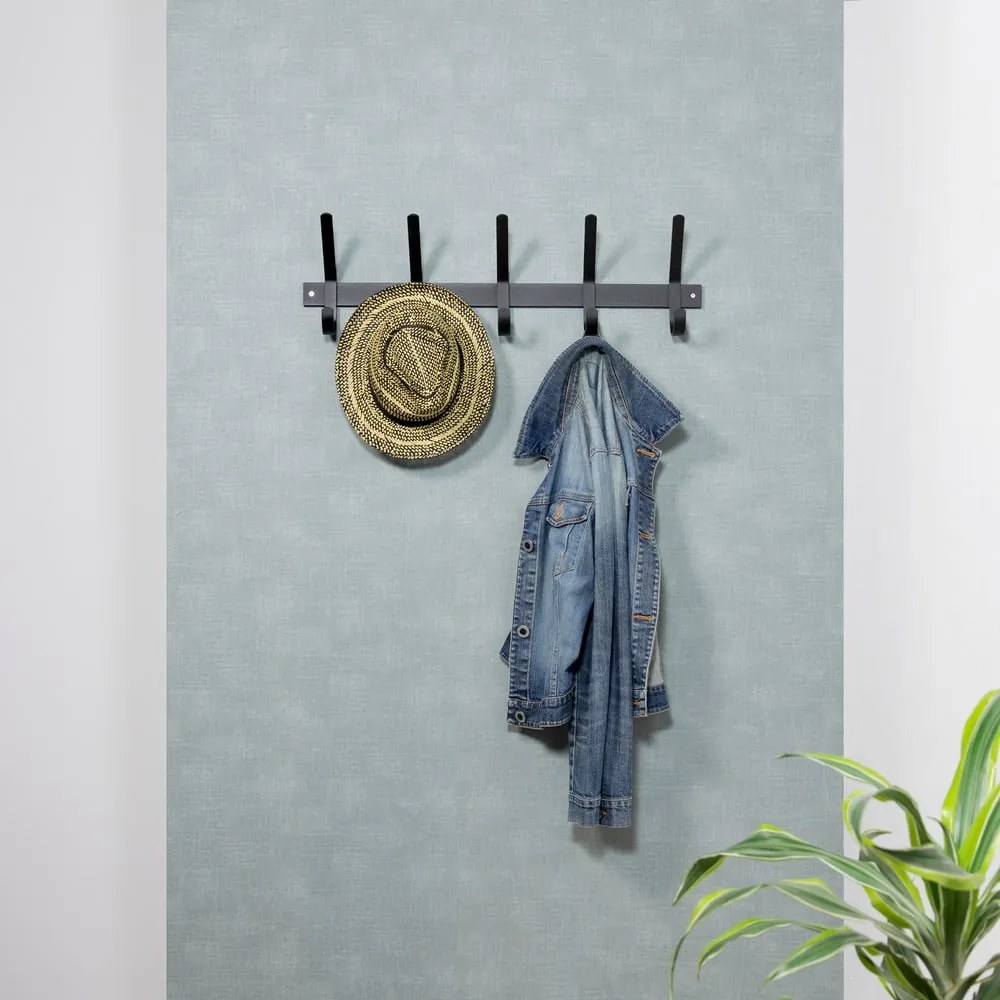 Cuier de perete negru din metal 70 cm Dexter – Spinder Design