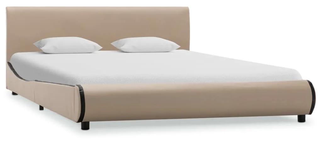 285011 vidaXL Cadru de pat, cappuccino, 140 x 200 cm, piele ecologică