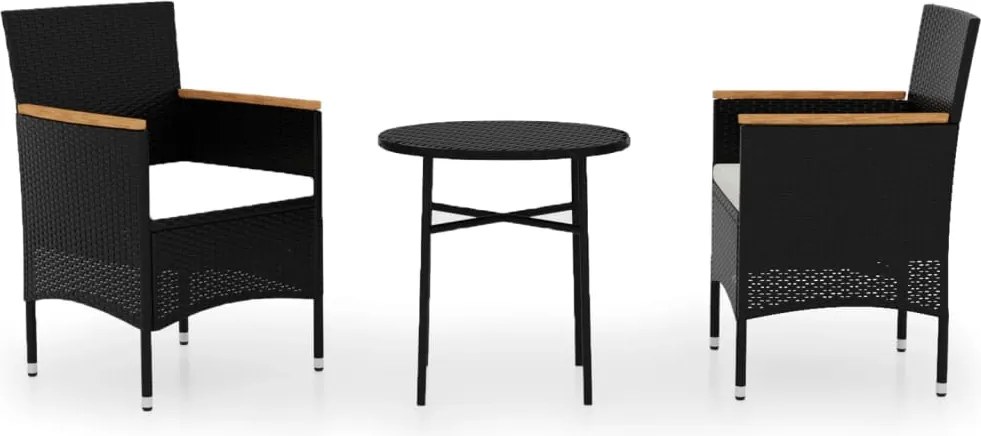 vidaXL Set mobilier de grădină, 3 piese, poliratan