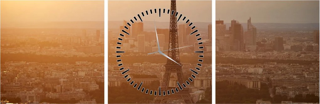 Tablou - Turnul Eiffel (cu ceas) (90x30 cm)