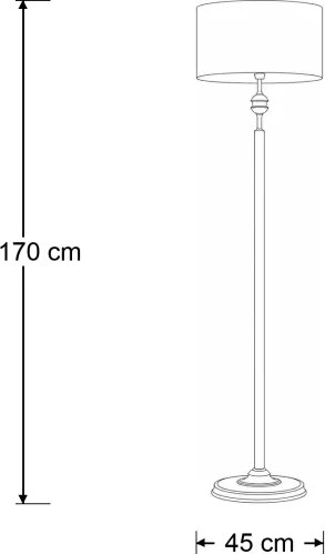 Brilagi - Lampadar SAPHIRE 1xE27/15W/230V crem/auriu/patină