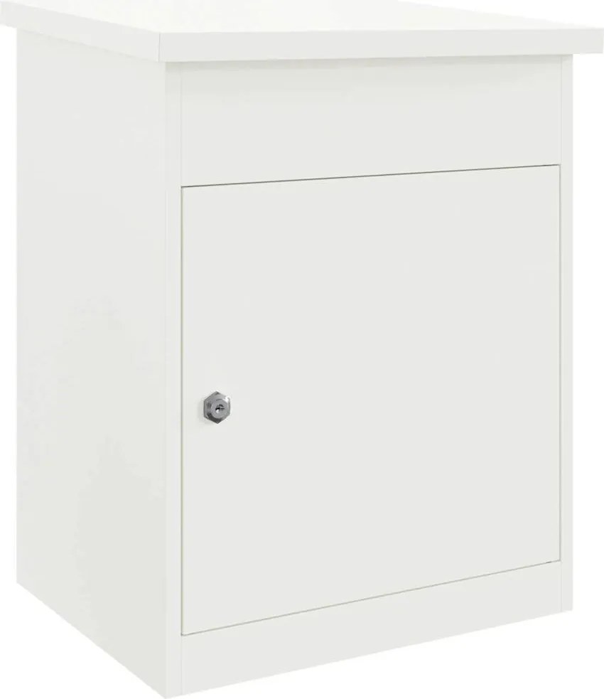 vidaXL Cutie pentru colet cu depozitare Alb 47.5 x 38 x 59 cm Oțel