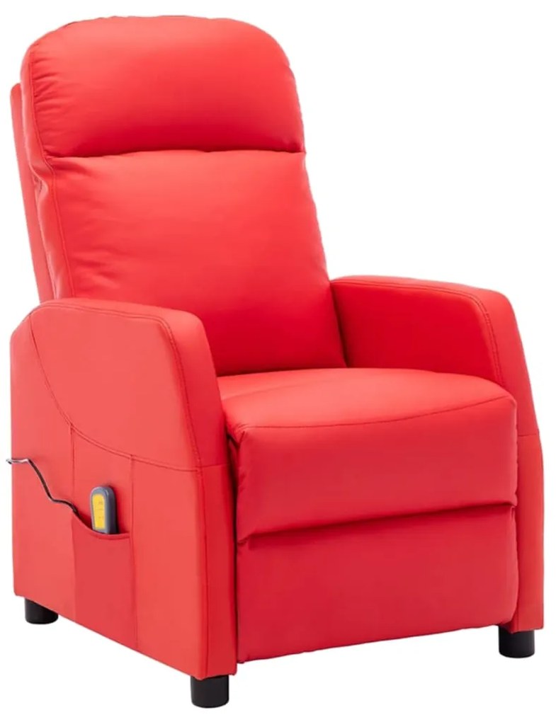 3073746 vidaXL Fotoliu de masaj electric, roșu, piele ecologică