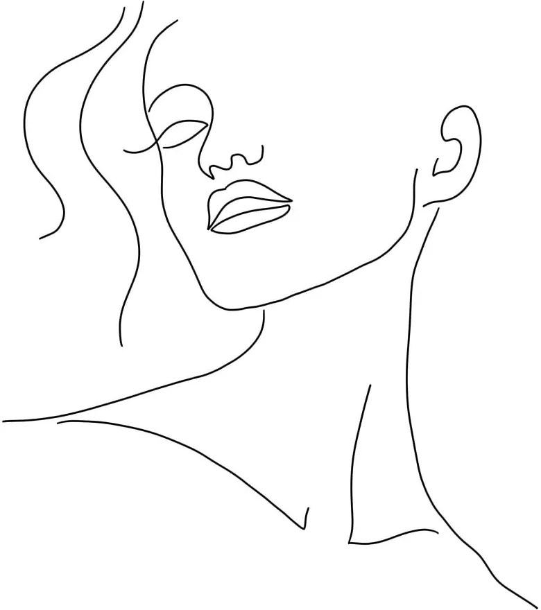 Poster 29x41 cm Minimal Woman Face Line Art – Veronika Boulová