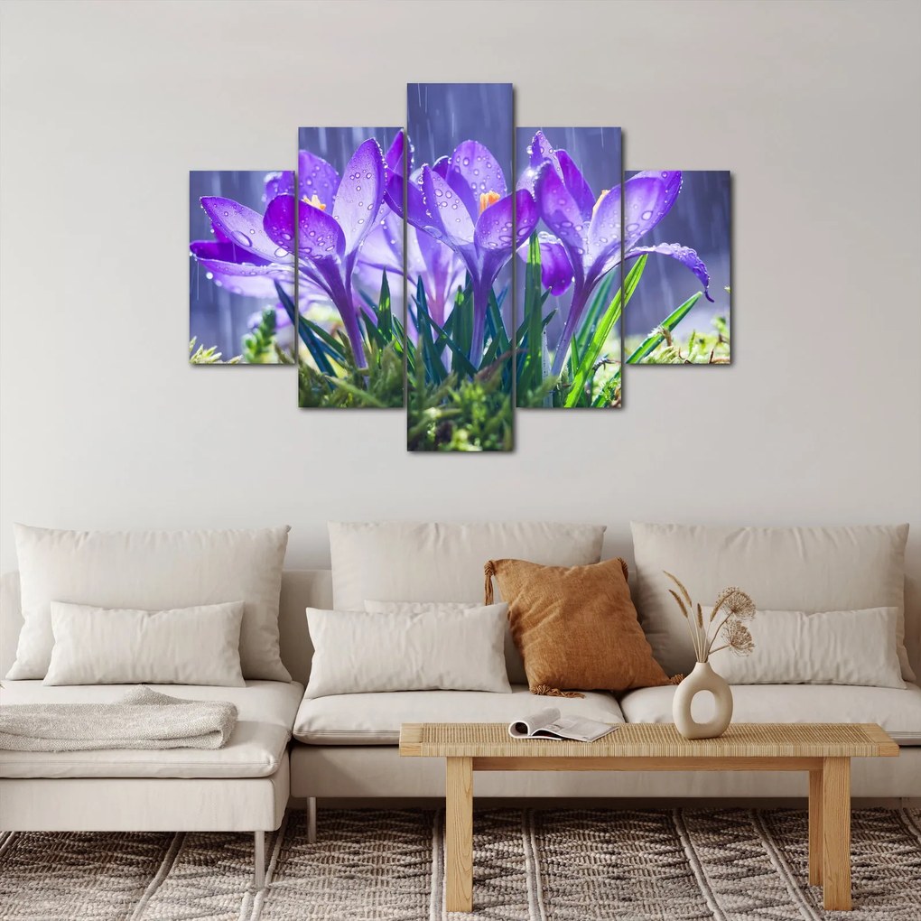 Tablou cuflori în ploaie (150x105 cm)