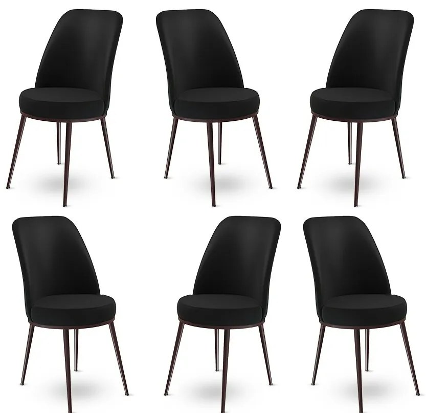 Set de scaune de sufragerie Dexa Black, 6 buc.