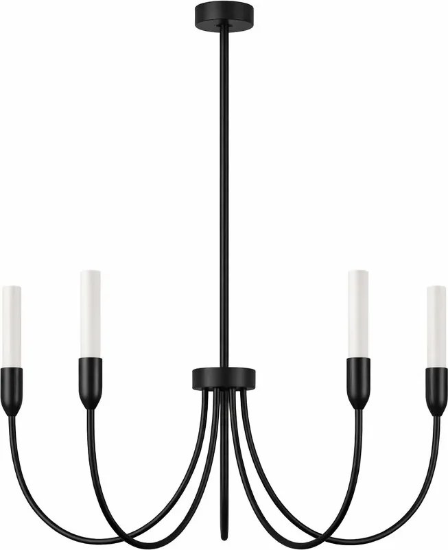 Candelabru cu 5 brate AUGUSTINE negru/alb