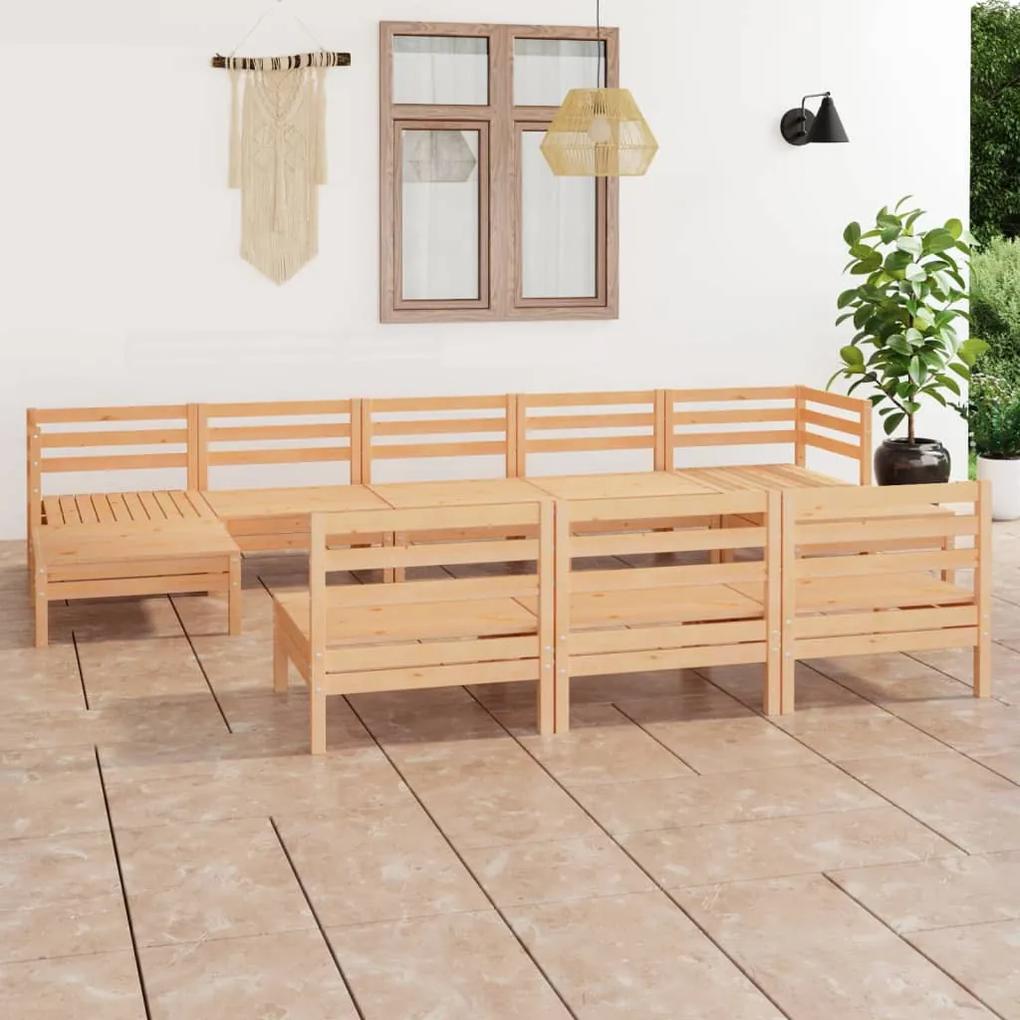 3083364 vidaXL Set mobilier de grădină, 10 piese, lemn masiv de pin