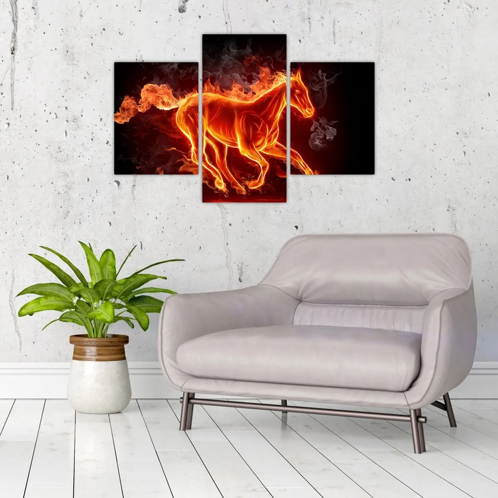 Tablou - Cal în flăcări (90x60 cm)