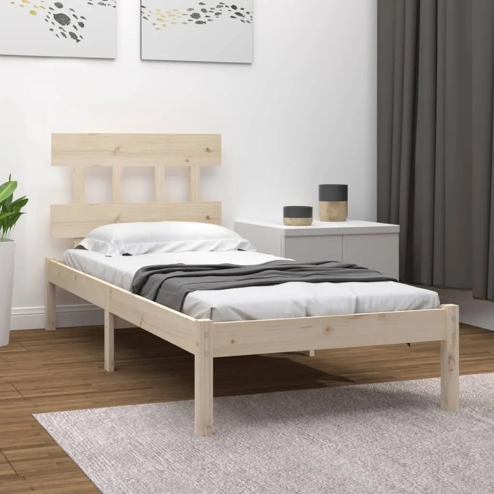 vidaXL Cadru de pat single, 90x190 cm, lemn masiv