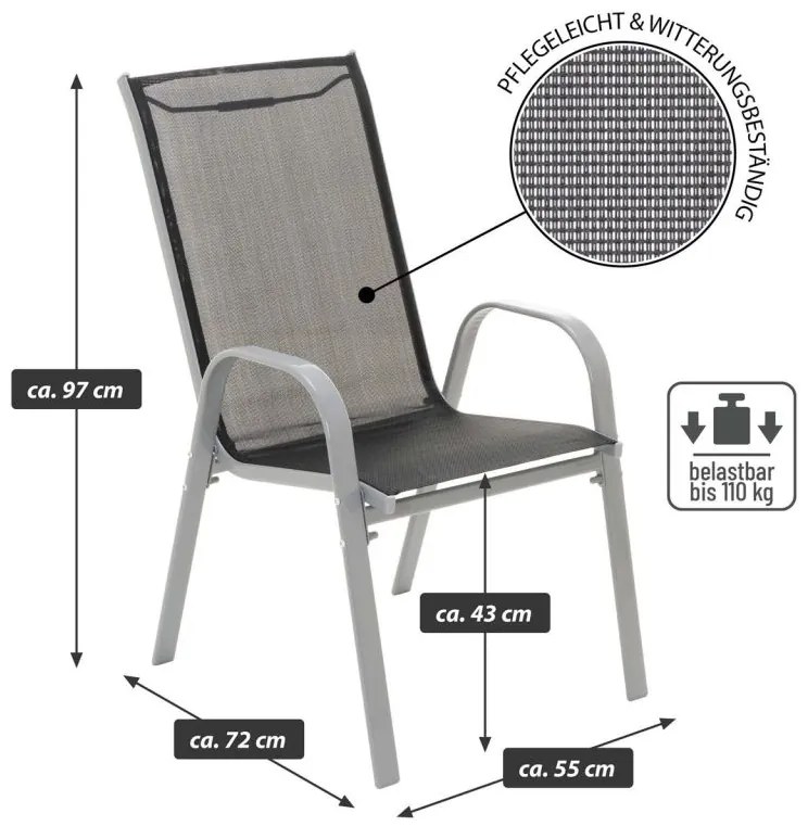 Set de mobilier de grădină, 7 bucăți de antracit