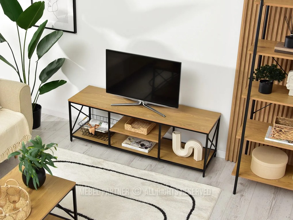 Masă TV Jukky Stol Rtv (stejar + negru). Promo -16%. 1111725