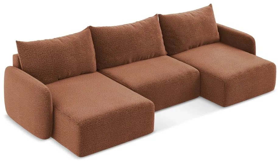 Colțar cărămiziu extensibil/cu spațiu de depozitare Kalena – Makamii