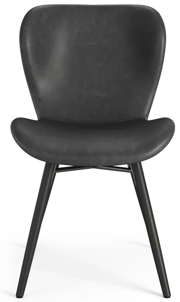 MAZZONI EXPORT ALTEA Piele ecologică Neagră (Gri închis)/picioare negre - SCAUN MODERN PENTRU LIVING/SUFRAGERIE/BUCĂTĂRIE/BIROU