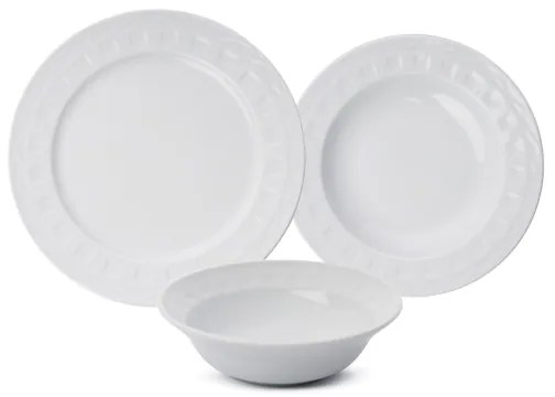 Set de masă 18 piese alb/porțelan